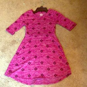 Burgundy with print 7/8 medium kids dress